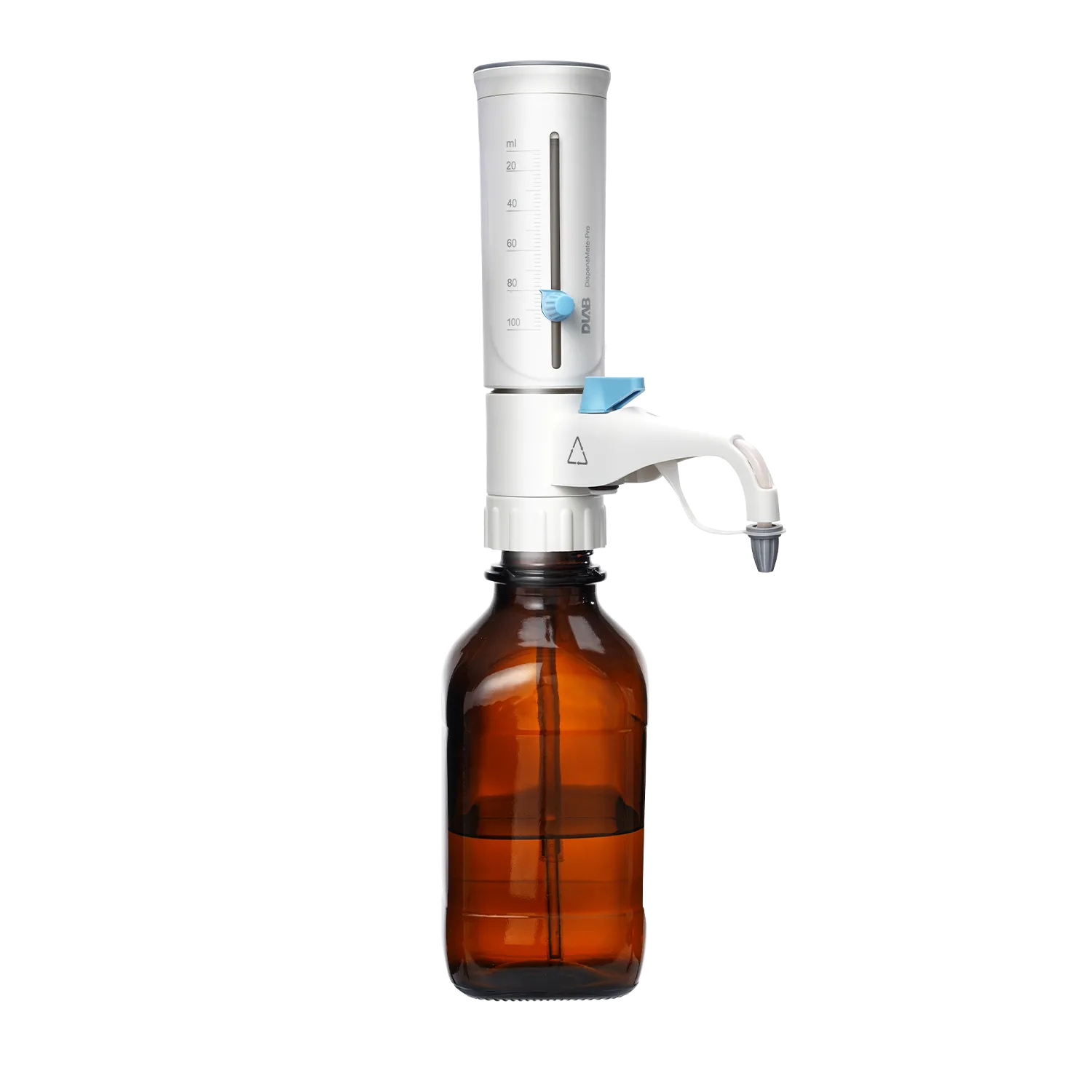 DispensMate-Pro Dispenser manuale da laboratorio per flaconi di seconda generazione (pistone in vetro) 10-100ml