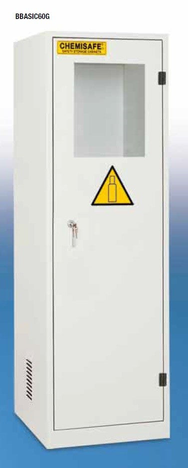 ARMADIO DI SICUREZZA PER LO STOCCAGGIO DI BOMBOLE GAS ARMADIOo BBASIC con 1 porta
 con finestra
